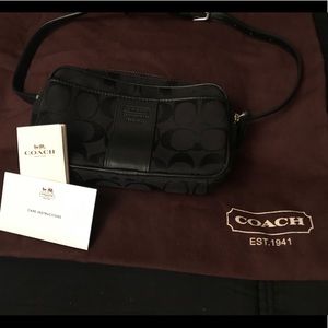 Coach black cross bag/belt 41/2 x 7 inches